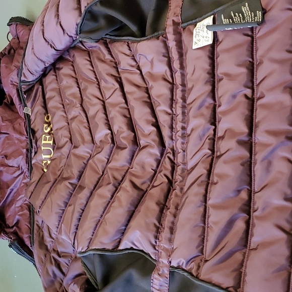 GUESS. DARK PURPLE/BLACK PUFFER Jacket. small P. Zipper closure, Zipper … - Picture 7 of 17